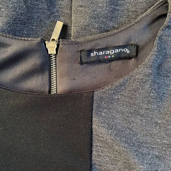 Sharagano Gray Black Office Chic Dress 12 - Picture 6 of 8